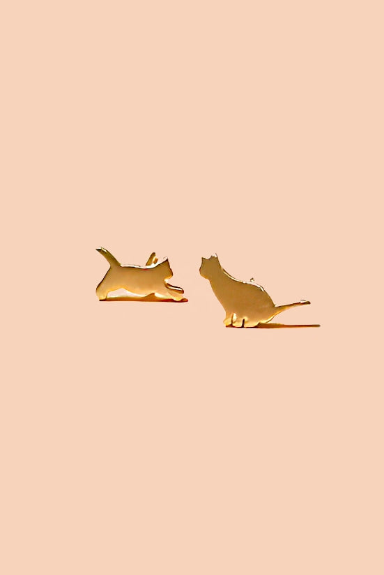 Cat Therapy Stud Earrings by Peter and June