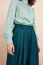 Mabel Wide Leg Pants in Teal by Emily and Fin