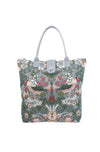 William Morris Strawberry Thief Grey Folding Tapestry Tote Bag