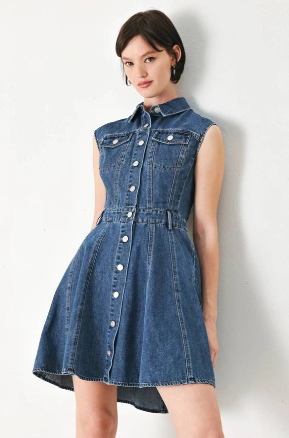 Washed Denim Mini Dress Modern Millie Washed Denim Mini Dress Modern Millie