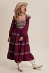 Burgundy Western Inspired Maxi Dress