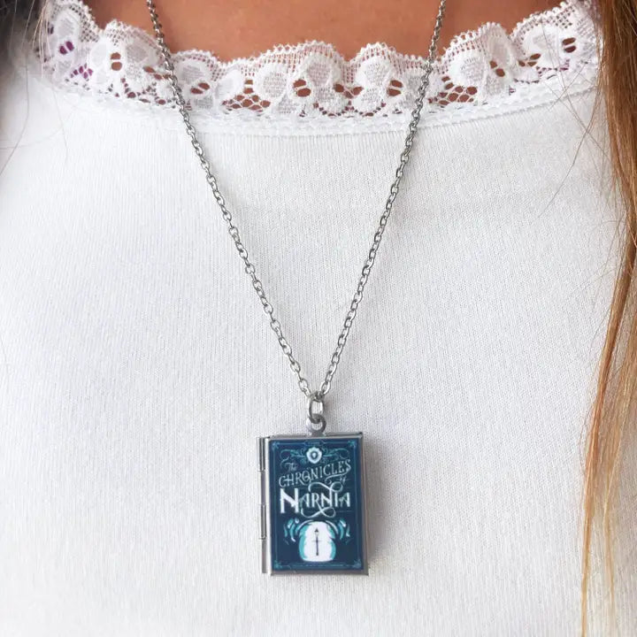 Chronicles of Narnia Lamp Post Book Locket Necklace by Marshall and Rose