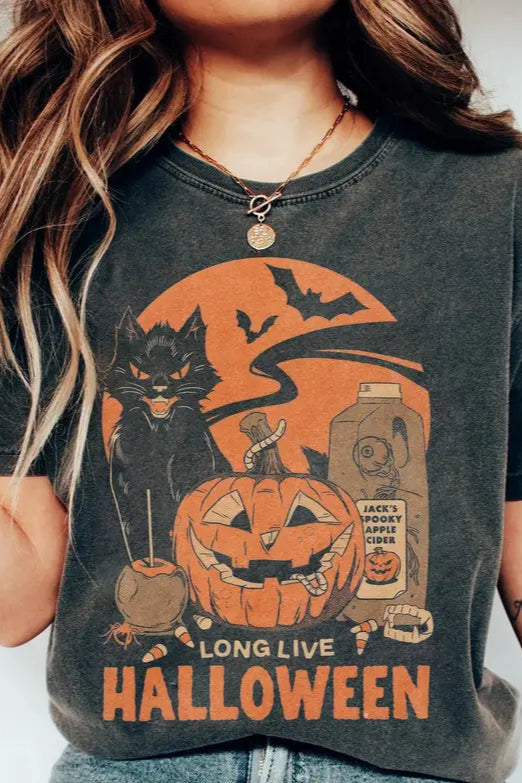 Long Live Halloween T-Shirt in Charcoal