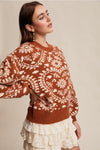 Heart Jacquard Knit Sweater in Butterscotch