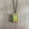 Green Filagree Little Women Book Locket Necklace by Marshall and Rose