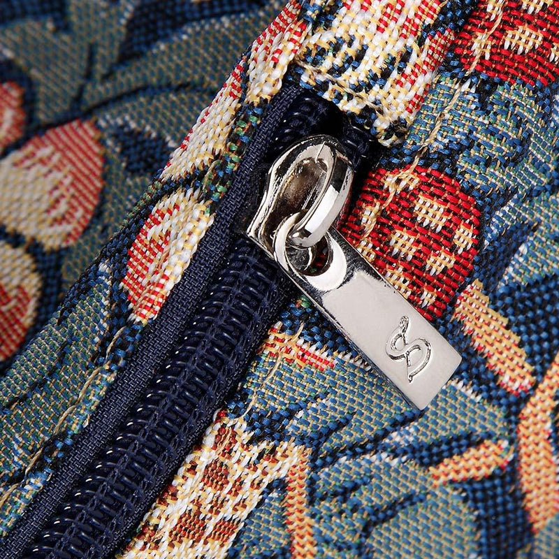 William Morris Strawberry Thief Blue Folding Tapestry Tote Bag