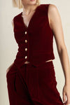 Burgundy Velvet Vest