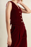 Burgundy Velvet Vest