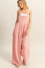 Pink Loose Wide Leg Jumpsuit