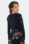 Floral Moth and Web Cardigan Sweater by Voodoo Vixen
