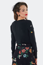 Floral Moth and Web Cardigan Sweater by Voodoo Vixen