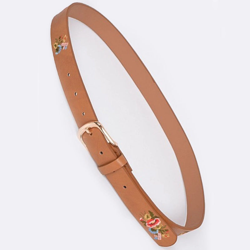 Embroidered Skinny Belt in Multiple Colors!