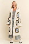 Granny Squares Long Open Cardigan