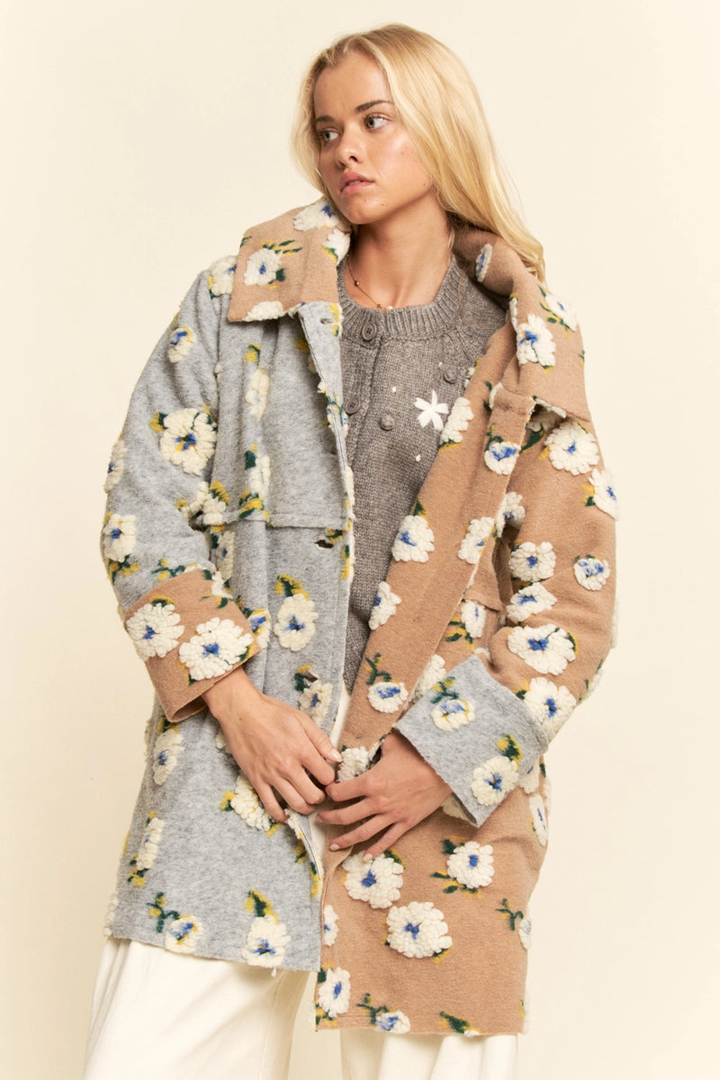 Half and Half Latte and Grey Hooded Jacket