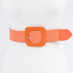 Square Buckle Straw Belt in Multiple Colors