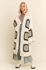 Granny Squares Long Open Cardigan