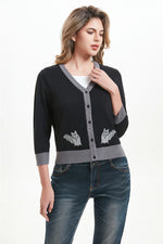 Moonlit Bats Embroidered Skye Cardigan by Miss Lulo