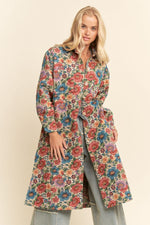 Tapestry Floral Button Front Jacket