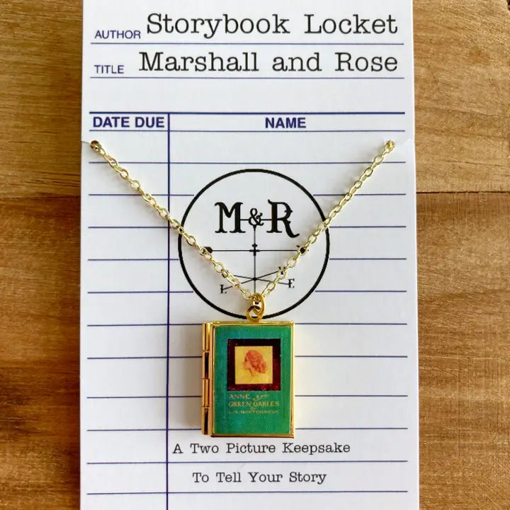 Green Anne of Green Gables Book Locket Necklace by Marshall and Rose