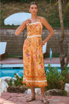 Ric-Rac Cropped Wide Leg Jumpsuit in Tangerine