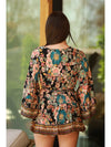 Bell Sleeve Tunic Top in Blue Floral by Angie