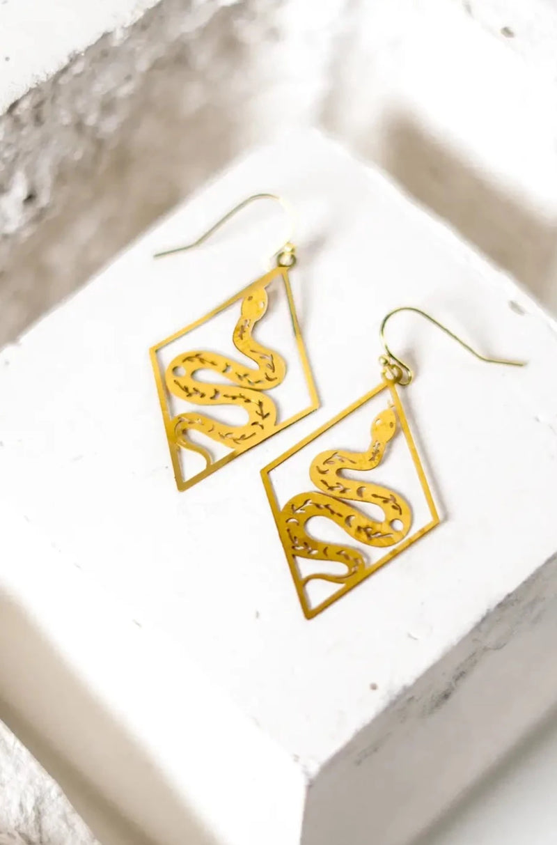 Snakes and Diamond Earrings by Peter and June