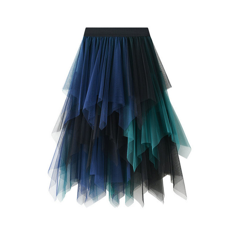 Colorblock Layered Tulle Skirts O/S Multiple Colors