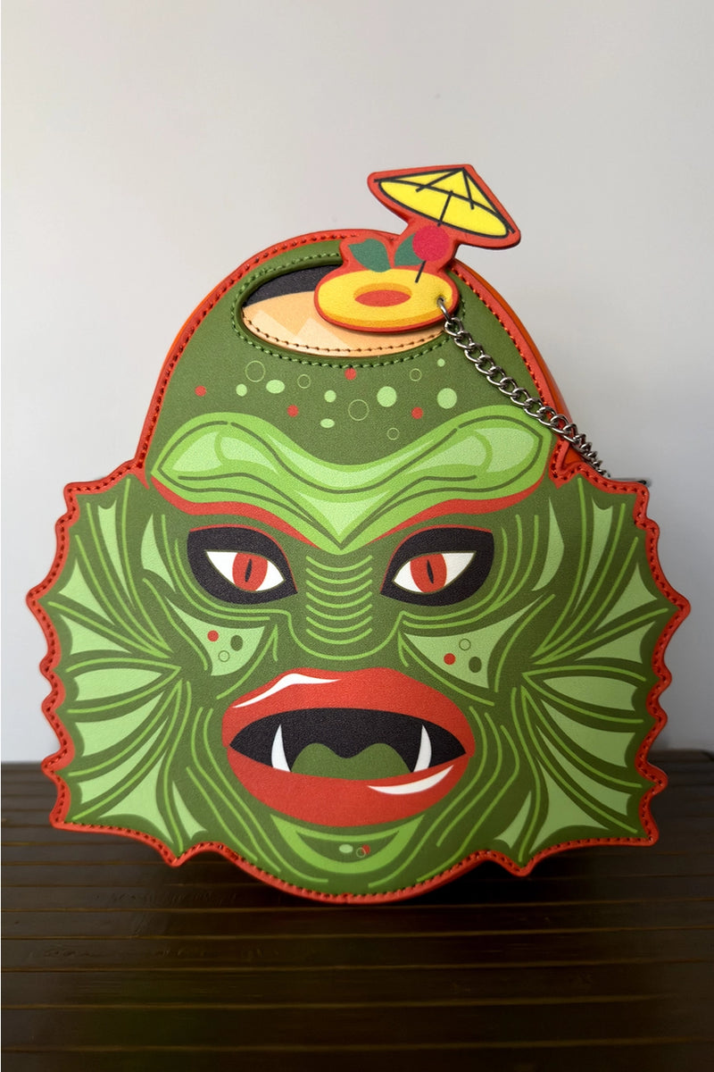 Swamp Creature Tiki Mug Convertible Backpack by The Oblong Box Shop