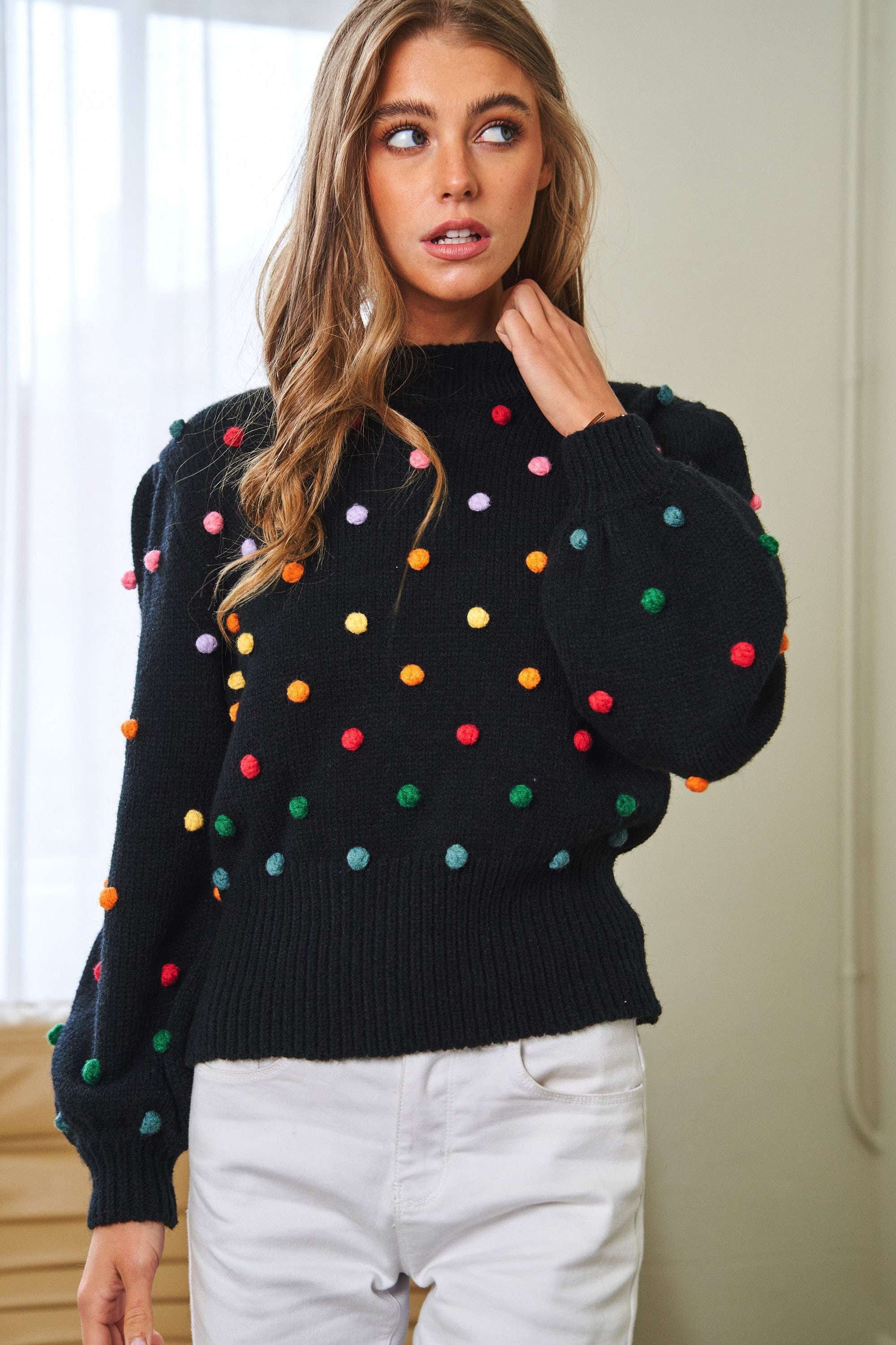 Black pom pom clearance jumper