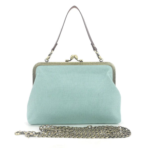 Frog and Lily Pod Kiss Lock Bag