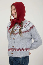 Fair Isle Toggle Button Cardigan Sweater