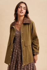 Cotton Chore Jacket in Olive