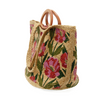 Poppy Painted Nell Wood Handle Jute Tote Bag