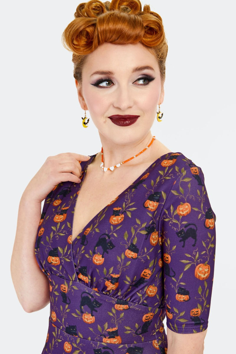 Cat and Pumpkin Dress by Voodoo Vixen