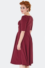 Burgundy Surplice Dress by Voodoo Vixen