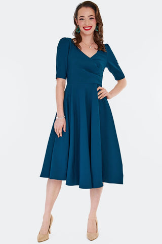 ワンピース WOOLRICH Woman Dress Blue CFWWDR0164FRUT3947 31010 Blue Surplice Dress by Voodoo Vixen – Modern Millie