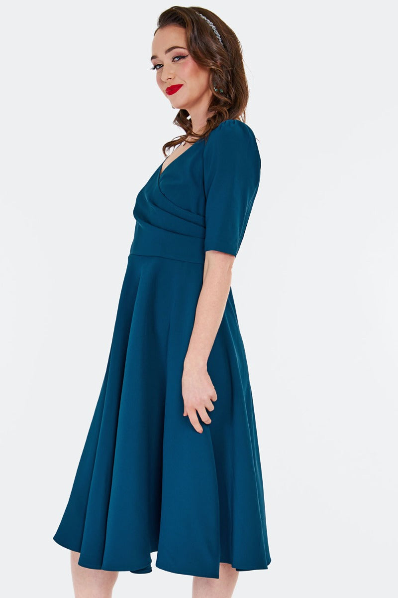Blue Surplice Dress by Voodoo Vixen