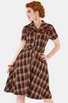 Western Brown Plaid Shirt Dress by Voodoo Vixen