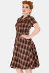 Western Brown Plaid Shirt Dress by Voodoo Vixen