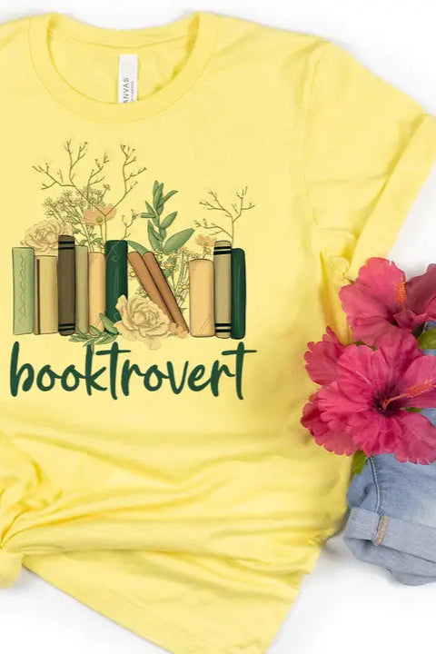 Booktrovert T-Shirt in Yellow