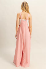 Pink Loose Wide Leg Jumpsuit