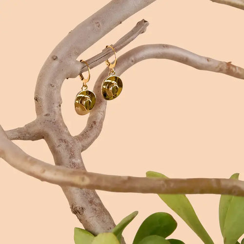 Gold Wyatt Hat Hoop Earrings by Peter and June