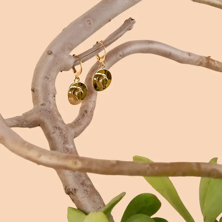 Gold Wyatt Hat Hoop Earrings by Peter and June