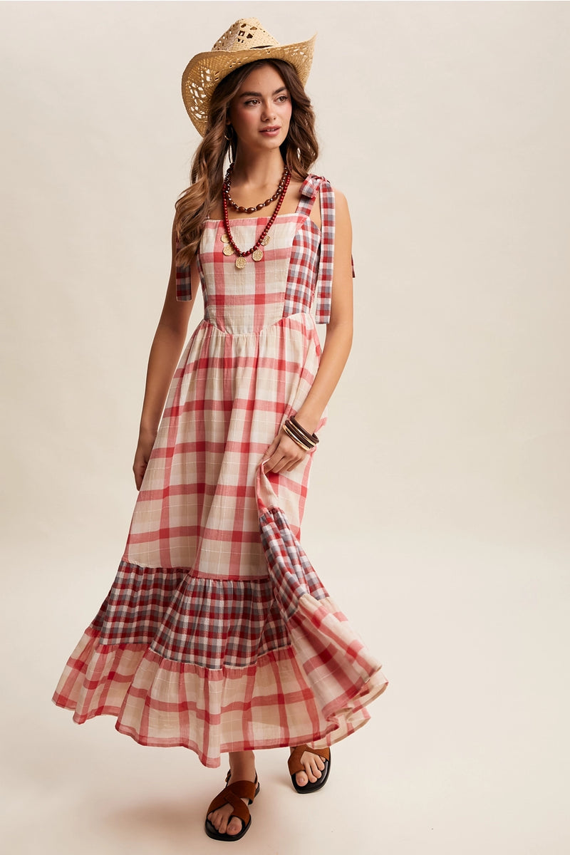 plaid maxi dress women Red Tie- Shoulder – Modern Millie The palette is the Width:Skinny 2.25