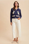 Bunny Cardigan Sweater in Navy