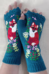 Embroidered Fox Fingerless Gloves
