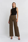 Leopard High Rise Wide Leg Jeans by Mica Denim