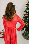 Kids Picnic Plaid Jumpsuit in Red