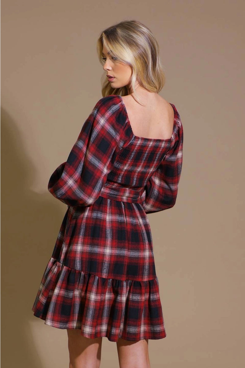Red and Black Woven Plaid Mini Dress 3X-Large Red and Black Woven Plaid Mini Dress 3X-Large