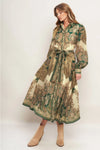 Green and Gold Paisley Maxi Dress